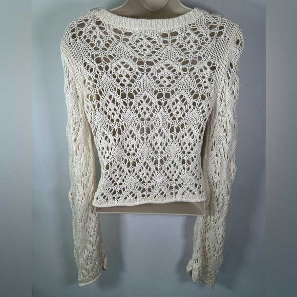 Aéropostale loose knit cream sweater women’s size small. - Picture 2 of 4
